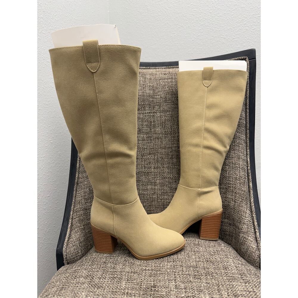 MIA Hadley Sand Knee High Boots Womens Size 6 Block Heel NIB - Picture 1 of 9